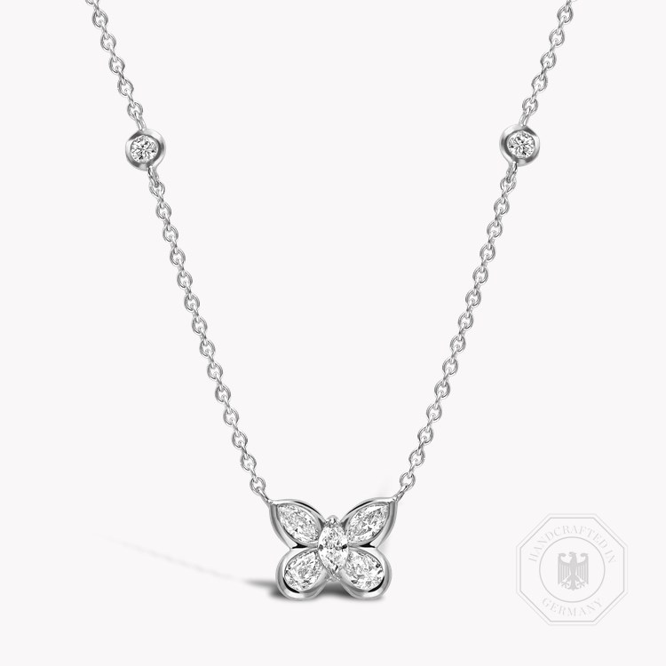 Butterfly Diamond Pendant Pear Cut, Rubover Set_1