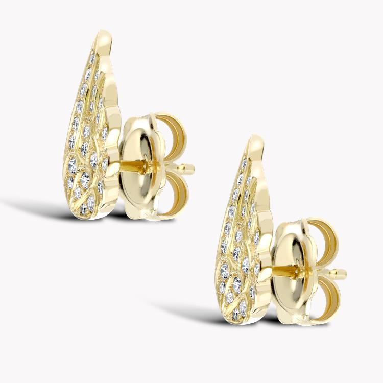 Tiara Large Diamond Earrings  0.46ct in Yellow Gold Brilliant Cut, Grain Set_2