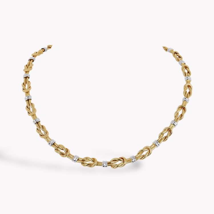 Contemporary Knotted Gold Collar Necklace _1
