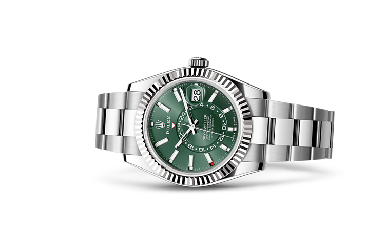 Sky dweller rolex white gold sale