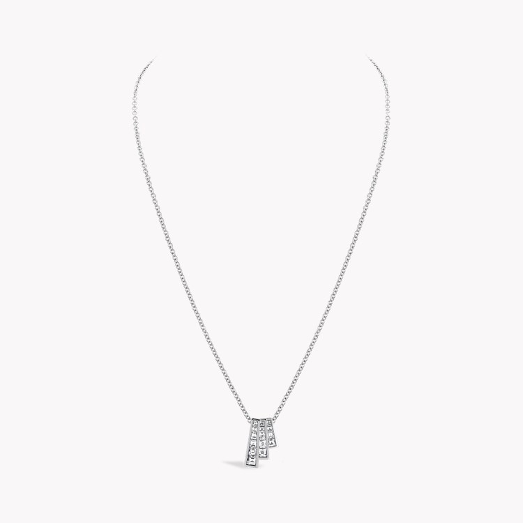 Manhattan 0.92ct Diamond Three Row Fan Pendant Carre Cut, Channel Set_2