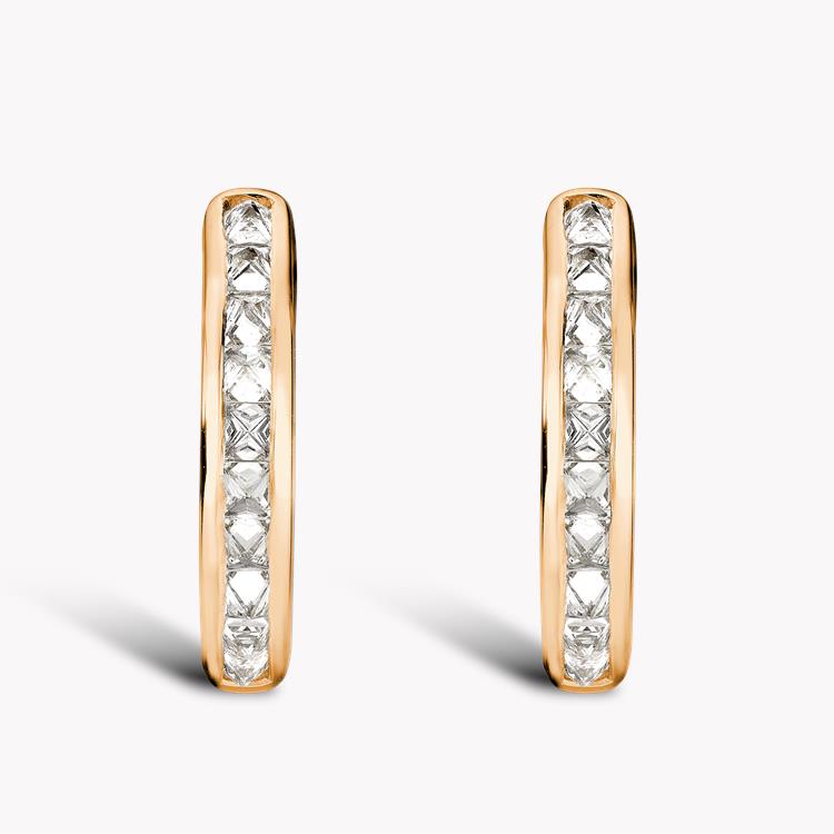RockChic Diamond Hoop Earrings 0.42CT in Rose Gold Princess Cut, Channel Set_1
