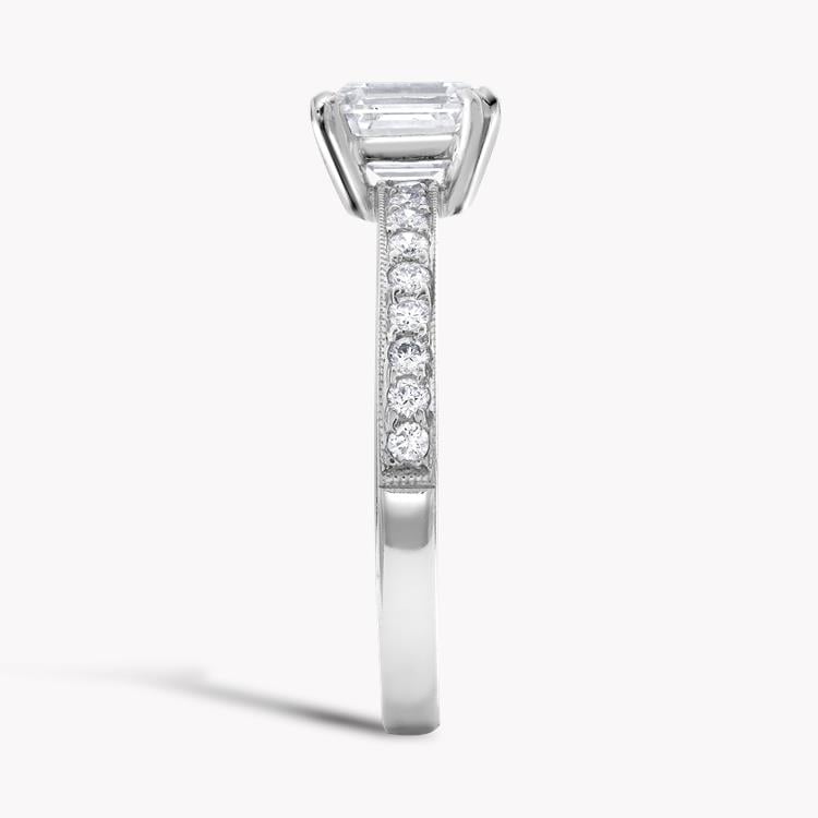 Diamond Ring 0.93CT in White Gold Emerald Cut, Claw Set_4