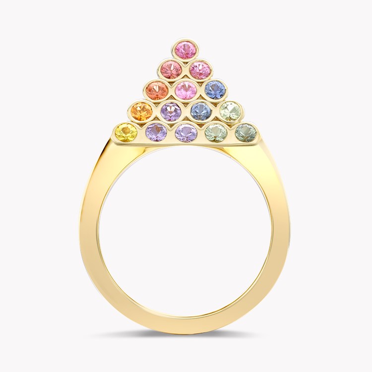 Eclipse 1.73ct Rainbow Sapphire Classic Pyramid Ring Brilliant Cut, Rubover Set_3