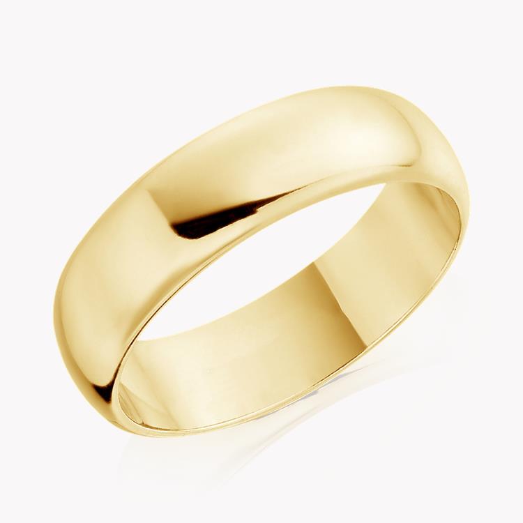 6mm D-Shape Wedding Ring