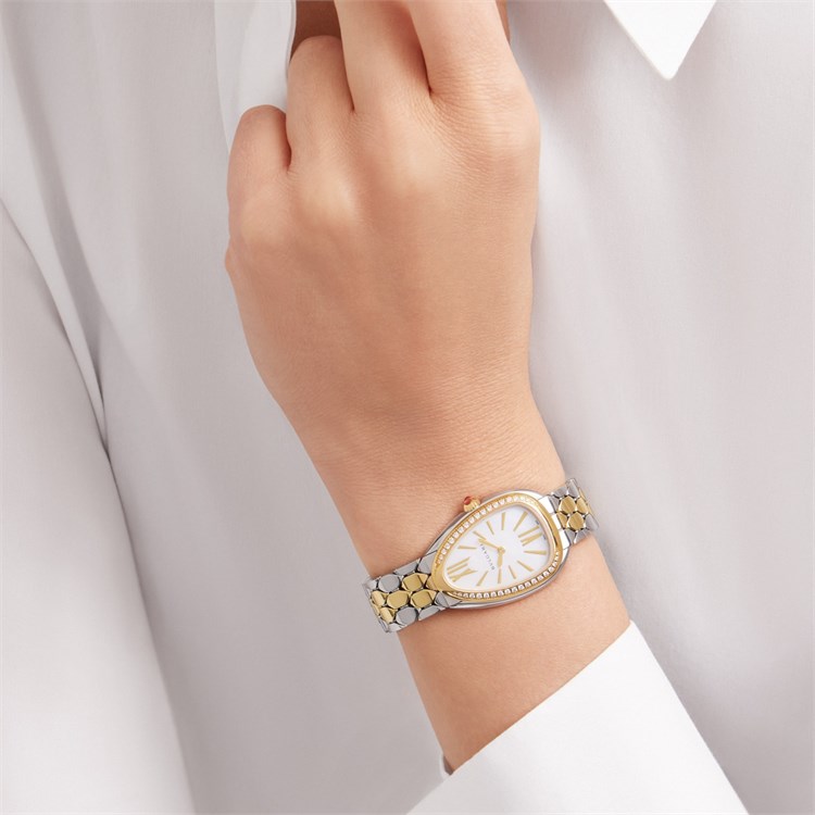 Bvlgari Serpenti Seduttori 33mm, Mother of Pearl Dial, Baton & Roman Numeral_5