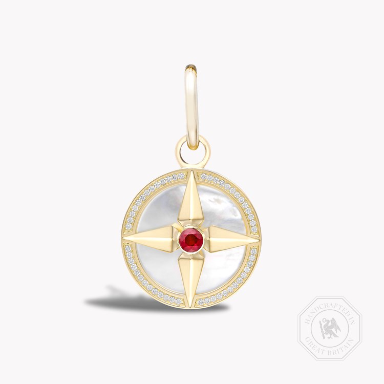 Ruby (July) Pendant Charm Brilliant Cut, Rubover & Claw Set_1