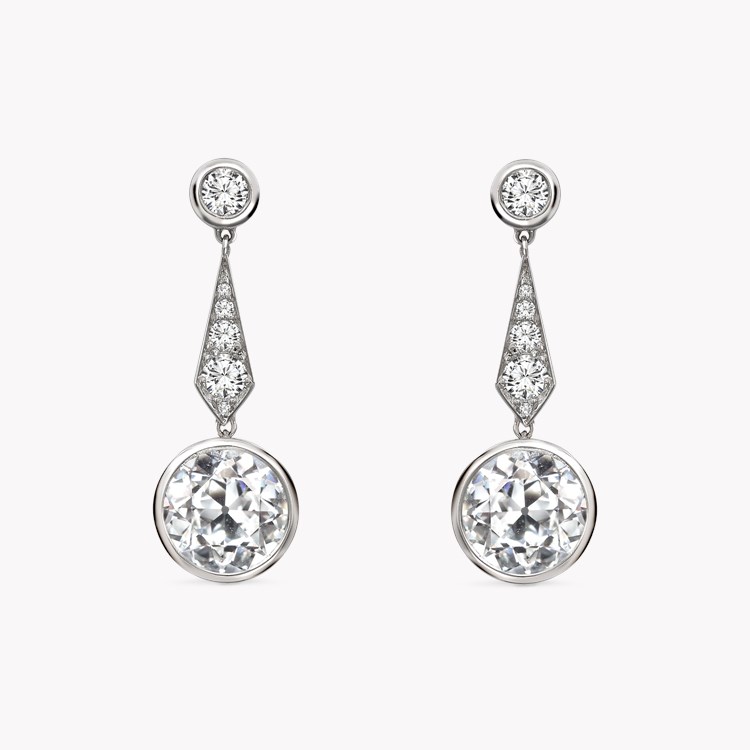 Diamond Drop Earrings Certified Old Cut Diamond Drop Earrings_1