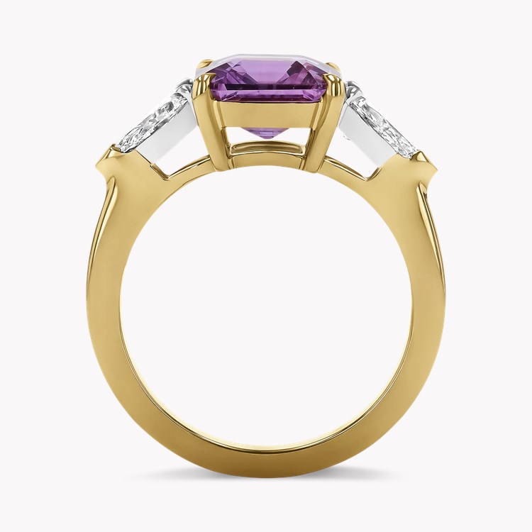 Octagonal Cut 3.54ct Madagascan Purplish-Pink Sapphire and Diamond Ring Octagonal Cut, Claw Set_3