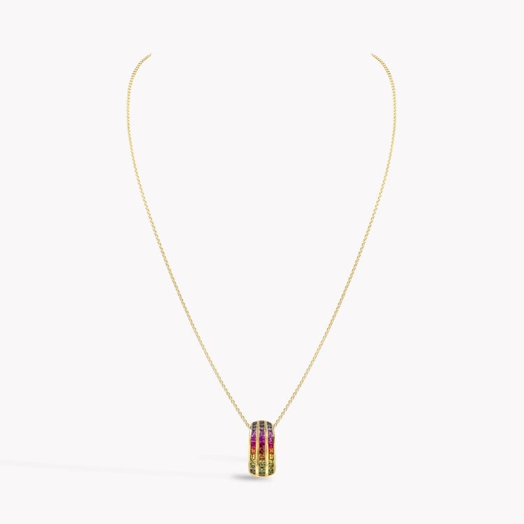 Manhattan Three Row Sapphire Pendant Carre Cut, Channel Set_2