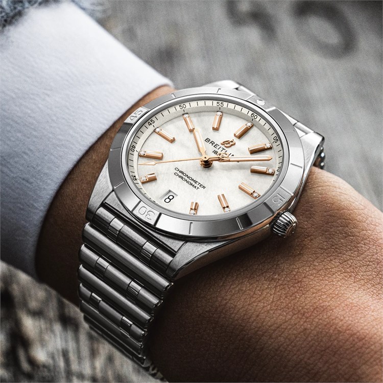 Breitling Chronomat Automatic 36 36mm, Mother of Pearl Dial, Diamond Baton Numerals_5