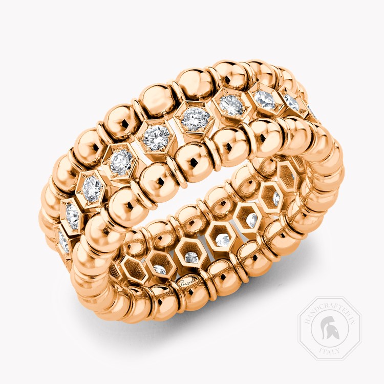 Bohemia 0.73ct Diamond Expandable Three Row Ring Brilliant cut, Claw set_1