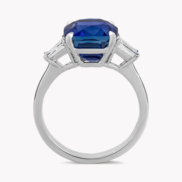Cushion Cut 6.23ct Sri Lankan Sapphire and Diamond Ring Cushion Cut, Claw Set_3