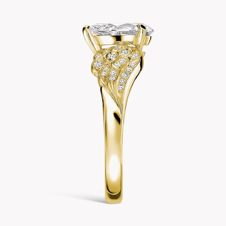 Tiara Pear and Brilliant Diamond Ring  0.82ct in Yellow Gold Pear and Brilliant Cut, Claw and Grain Set_2
