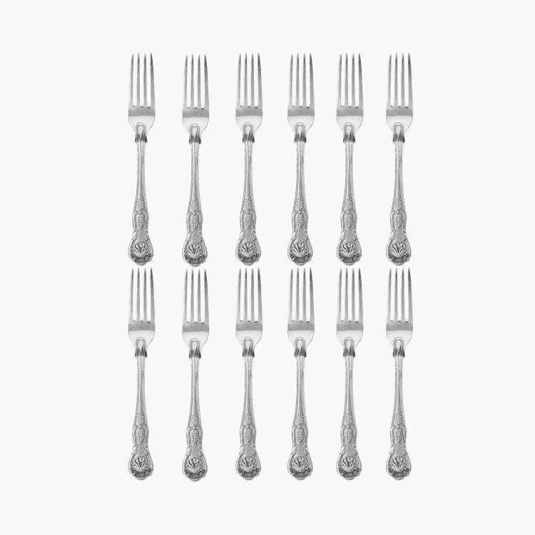 Silver Sixty-Seven Piece Queens Pattern Cutlery Set _9