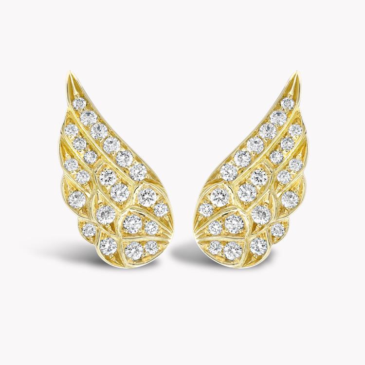 Tiara Large Diamond Earrings  0.46ct in Yellow Gold Brilliant Cut, Grain Set_1