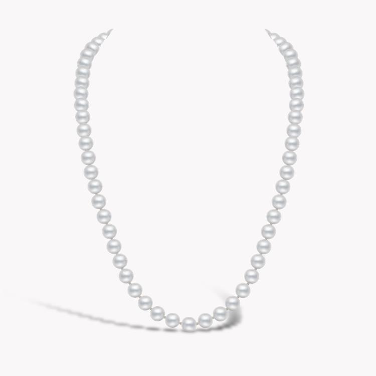 Akoya Pearl Necklace 6 - 6.5mm Silk Knotted Row with White Gold Clasp_2