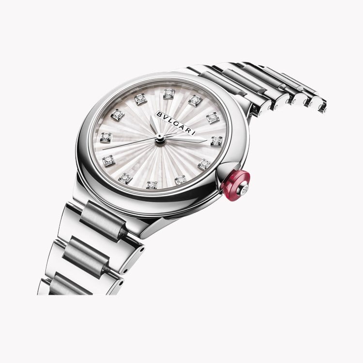 Bvlgari Lvcea Watch 33mm, White Mother-of-pearl Dial, Diamond Numerals_2
