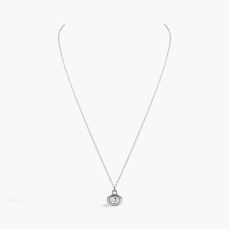 Skimming Stone 0.50ct Angola Diamond Pendant Oval Cut, Claw Set_2