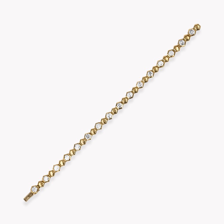 Honeycomb 3.72ct Diamond Bracelet Hexagonal Cut, Rubover Set_2