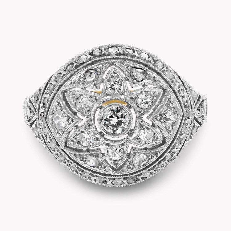 Edwardian Rose & Old Cut 0.55ct Diamond Cluster Ring Old & Rose Cut, Rubover & Claw Set,_2