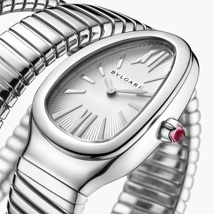 Bvlgari Serpenti Tubogas 35mm, Silver Dial, Baton & Roman Numerals_2