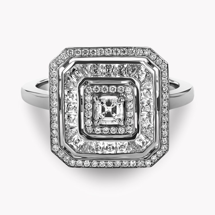 Asscher cut Diamond Ripple Ring Asscher Cut. Four Claw Set_2