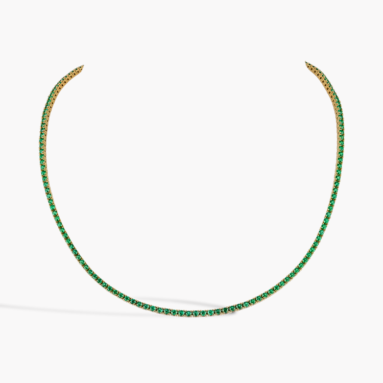 Brilliant Cut 5.20ct Emerald Line Necklace Brilliant cut, Claw set_1