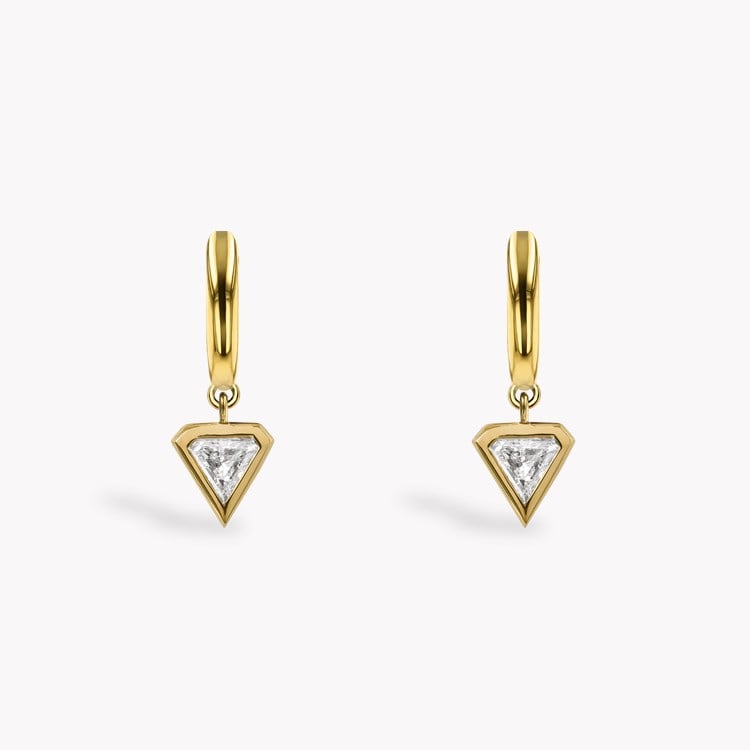 Shield Cut 0.38ct Diamond Drop Earrings Shield Cut, Rubover Set_2