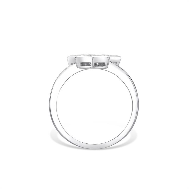 RockStar Diamond Dress Ring 0.31CT in White Gold Kite Cut, Rubover Set_2