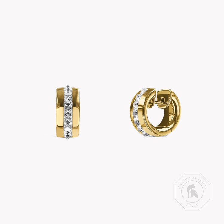 RockChic Diamond Hoop Earrings Princess Cut, Channel Set_1