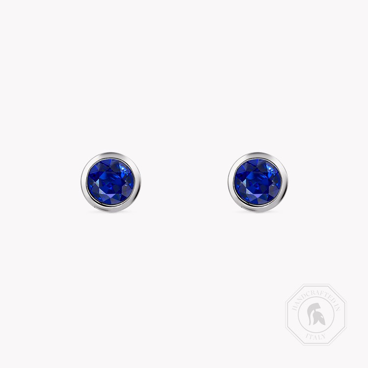 Sundance Sapphire Stud Earrings Brilliant Cut, Rubover Set_1