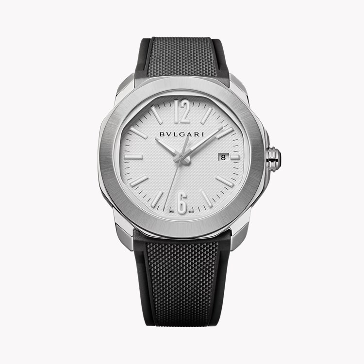 Octo Roma 41mm, White Dial, Arabic/Baton Numerals_2
