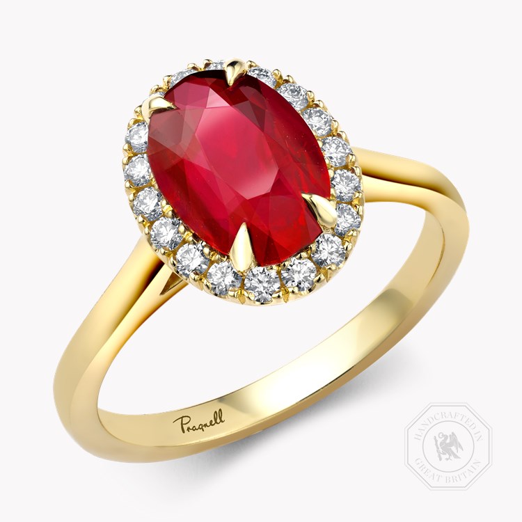 Celestial Mozambique 2.64ct Ruby and Diamond Cluster Ring Oval Cut, Claw Set_1