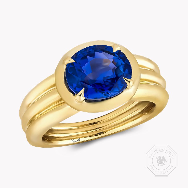 Weave Setting Oval Cut 4.09ct Sapphire Ring Oval Cut, Claw Set_1