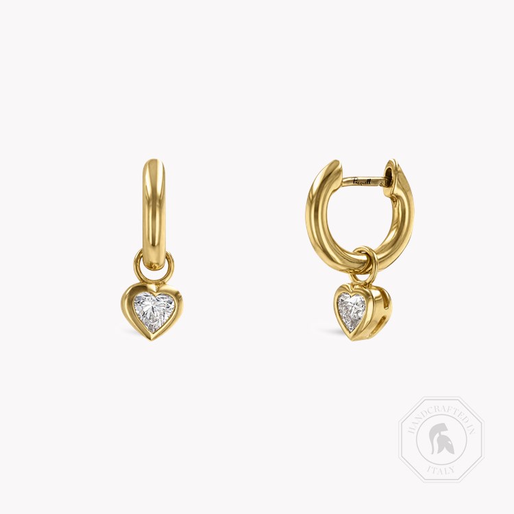 Sundance Heart Diamond Drop Hoop Drop Earrings Heart Cut, Rubover Set_1