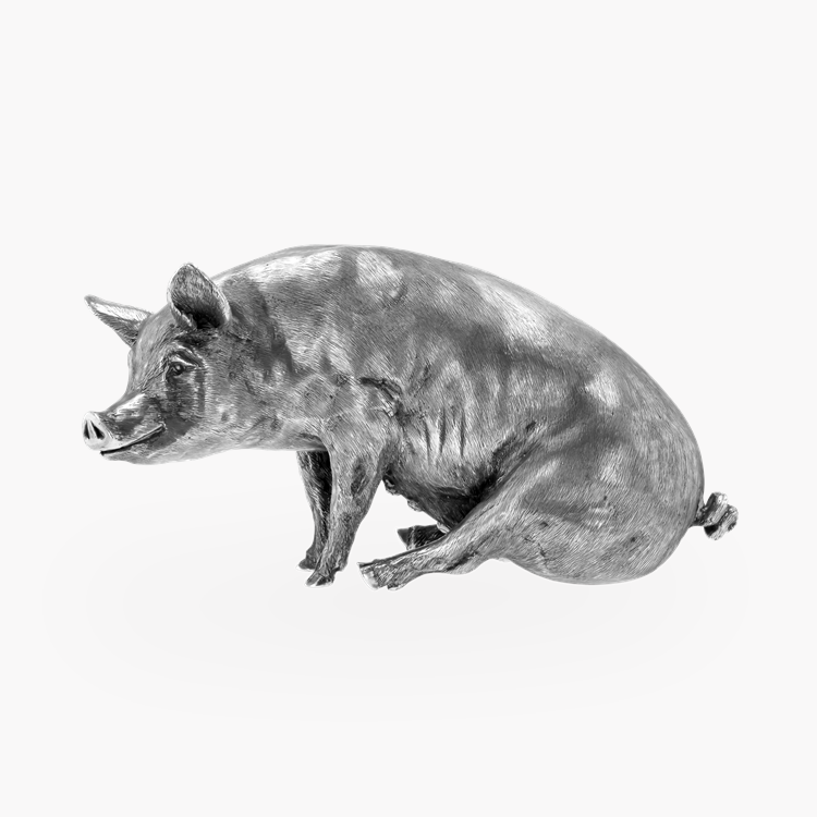 Elizabeth II Silver Pig Figurine
