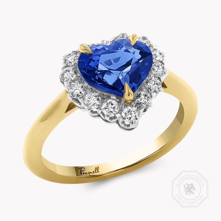 Heartshape 2.54ct Sapphire and Diamond Cluster Ring Heartshape, Claw set_1