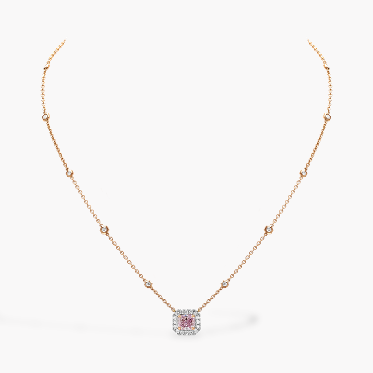 Masterpiece 1.04ct Fancy Purplish-Pink Diamond Cluster Pendant Radiant Cut, Claw Set_2
