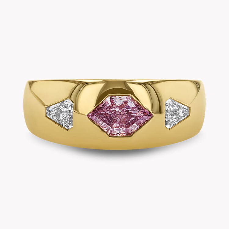 Masterpiece Stellar 0.78ct Fancy Intense Purplish-Pink Diamond Ring Hexagonal Cut, Rubover Set_2