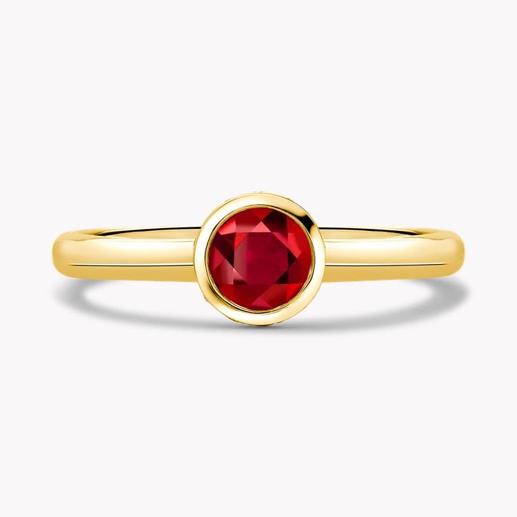 Sundance Ruby Ring 0.54CT in 18CT Yellow Gold Brilliant Cut, Rubover Set_2