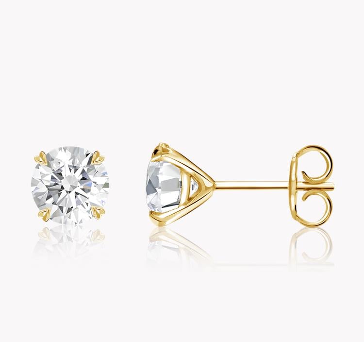 Windsor Diamond Stud Earrings  1.40CT in 18CT Yellow Gold Brilliant cut, Claw set_2