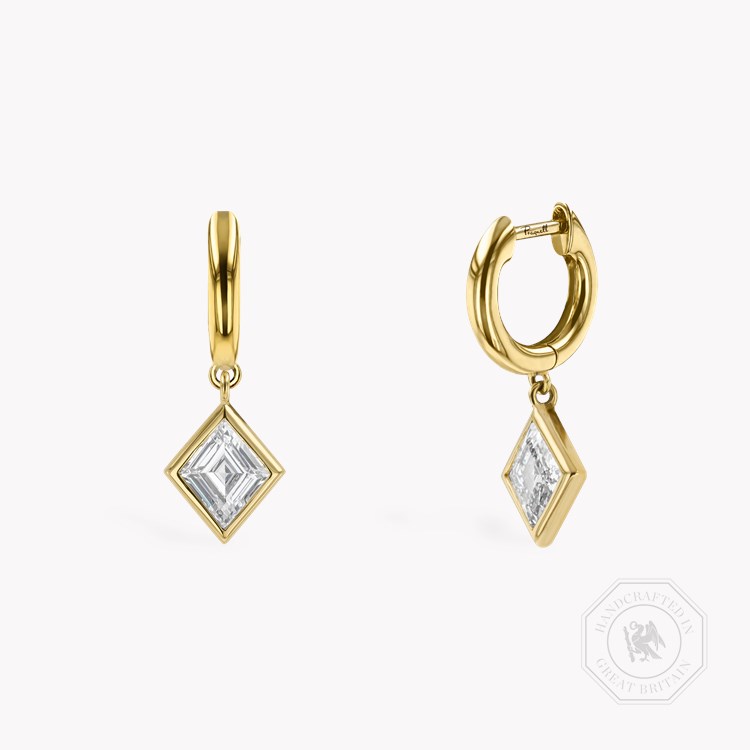 Lozenge Cut 1.12ct Diamond Drop Earrings Lozenge Cut, Rubover Set_1