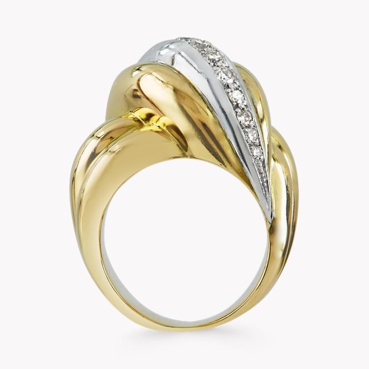 1960s Van Cleef & Arpels Diamond Ring in Yellow & White Gold Brilliant Cut Cocktail Ring_3