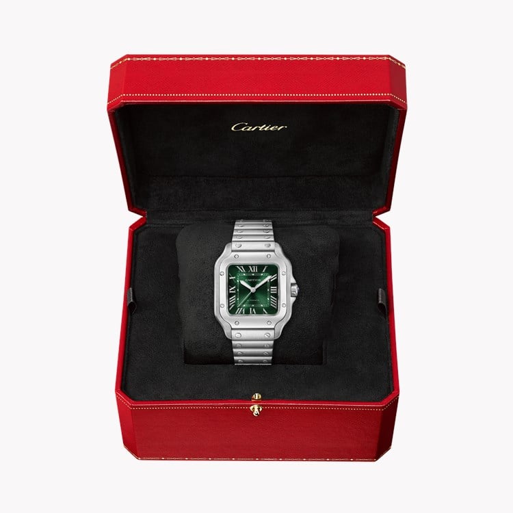 Cartier Santos de Cartier Medium, Green Dial, Roman Numerals_7