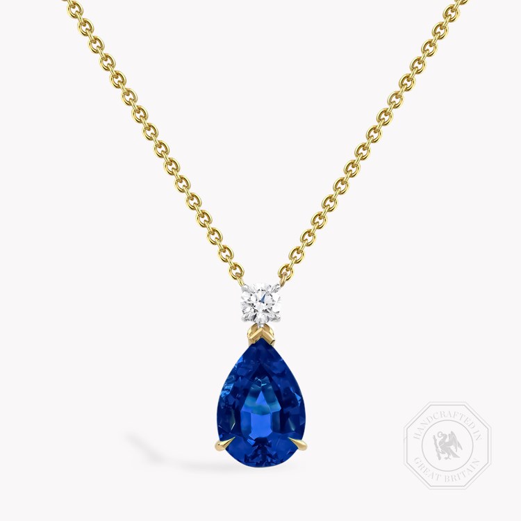 Pear Shaped 1.17ct Sapphire and Diamond Pendant Pear Shaped, Claw Set_1
