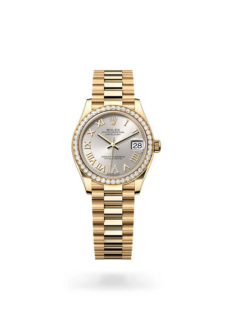 Datejust 31, Oyster, 31 mm, yellow gold and diamonds