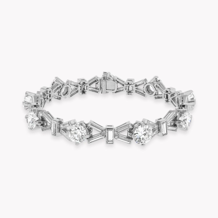 Van Cleef & Arpels Retro Diamond Bracelet   in Platinum