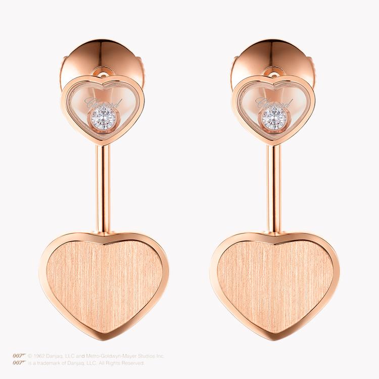 Chopard James Bond 007 Happy Hearts Earrings  0.08CT in Rose Gold Brilliant Cut, Rubover Set_1