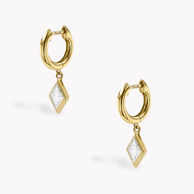 Lozenge Cut 1.085ct Diamond Drop Earrings Lozenge Cut, Rubover Set_3